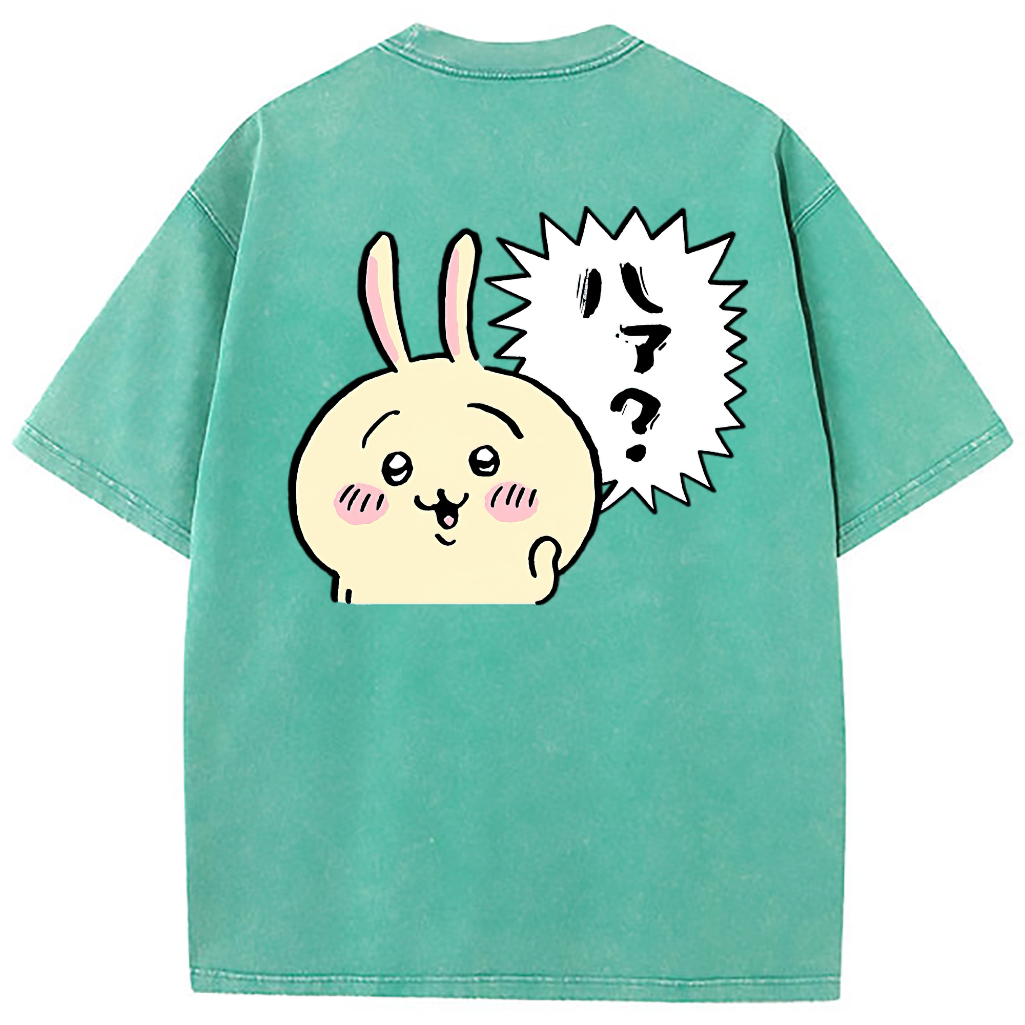 （画像用） ちいかわ うさぎ Chii-kawa usagi 綿100% ヴィンテージ風 半袖Tシャツ（背面プリント）